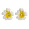 Exaggerated Multi-Color Handmade Flower Oil Drip Earrings for Women
