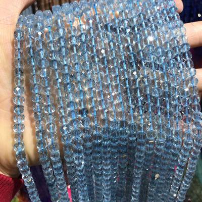 Бусины из натурального синего топаза