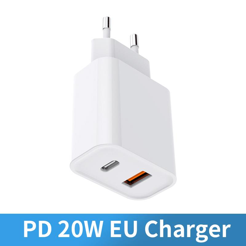 Charger PD 20W Fast Charging USB A Type-c Ports Plug Charging Adapter Suitable for All Smartphones of Samsung Huawei Xiaomi Redmi