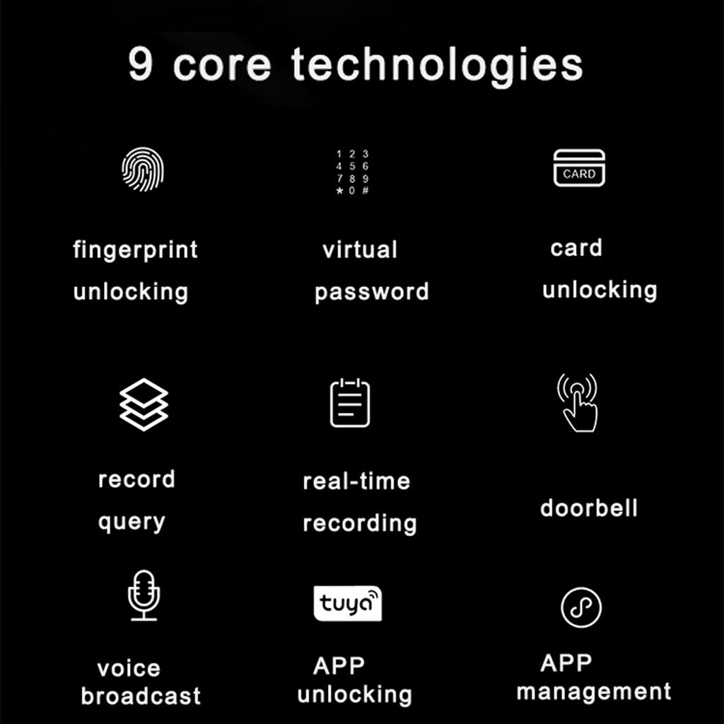 Tuya Smart Lock Замок отпечатков пальцев Дверной замок Клавиатура Дверной замок с ручкой Электронный отпечаток пальца