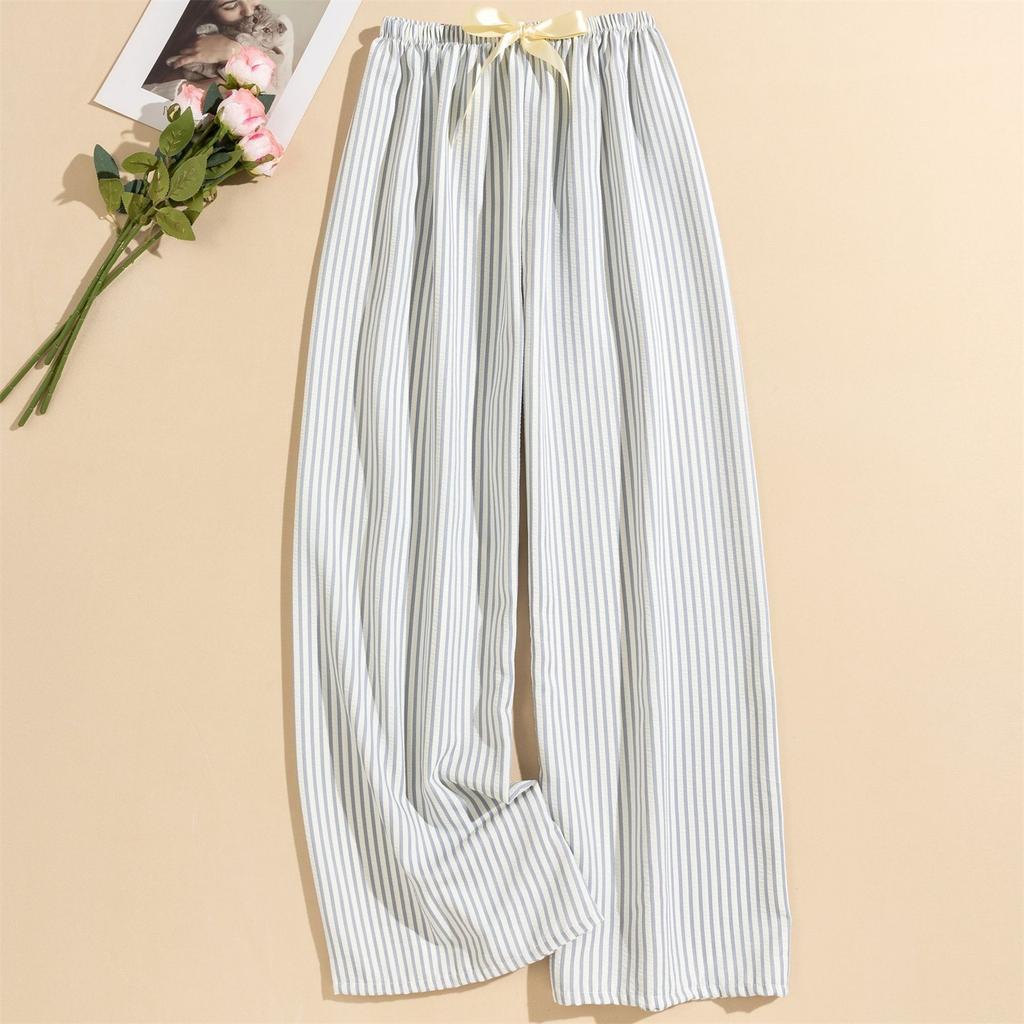 Women's Casual Fashion Sleep Pants Striped Loungewear Pants Wearable As Outerwear High-Waisted Pants