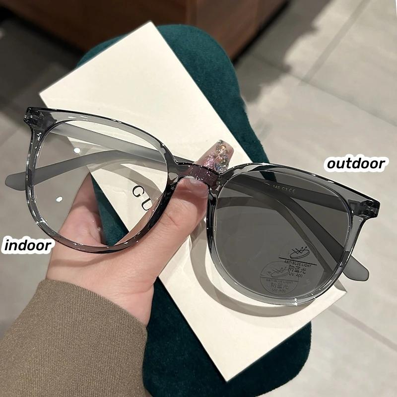 Luxury Brand Outdoor Color Changing Sunglasses Unisex Women Men's Eyeglasses Finished Prescription Photochromic Myopia Eyewear