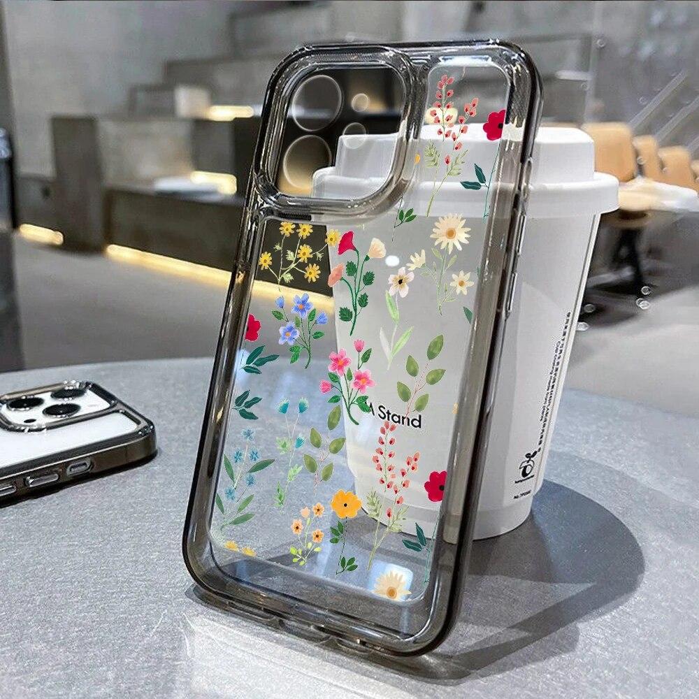 Flower Case For iPhone 11 Case iPhone 13 14 Pro Max 12 Pro XS Max 14 8 Plus XR SE Clear Shockproof Cover For iPhone 13 Pro Max