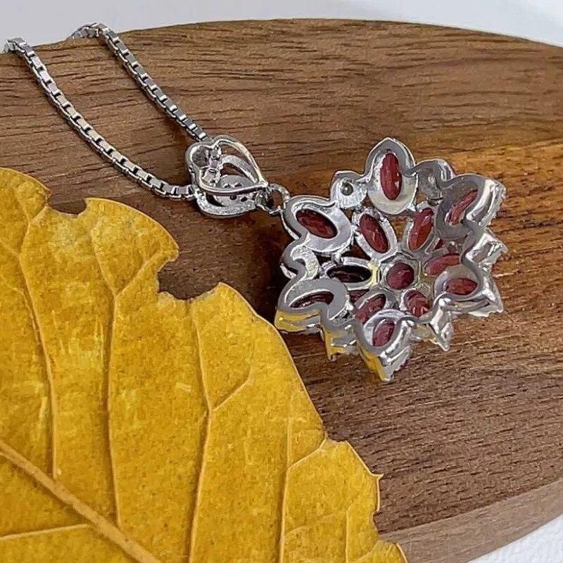 Sace Gems Сертифицированное серебро S925, 3*5 мм, подвеска с натуральным гранатом, ожерелья для женщин, помолвка, коктейльная вечеринка, ювелирные украшения