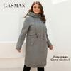Gasman New Women's Jacket Spring 2022 Long Fashion Casual Waistline Parka Windproof Warm Thin Cotton Woman Coat Outwear 8284