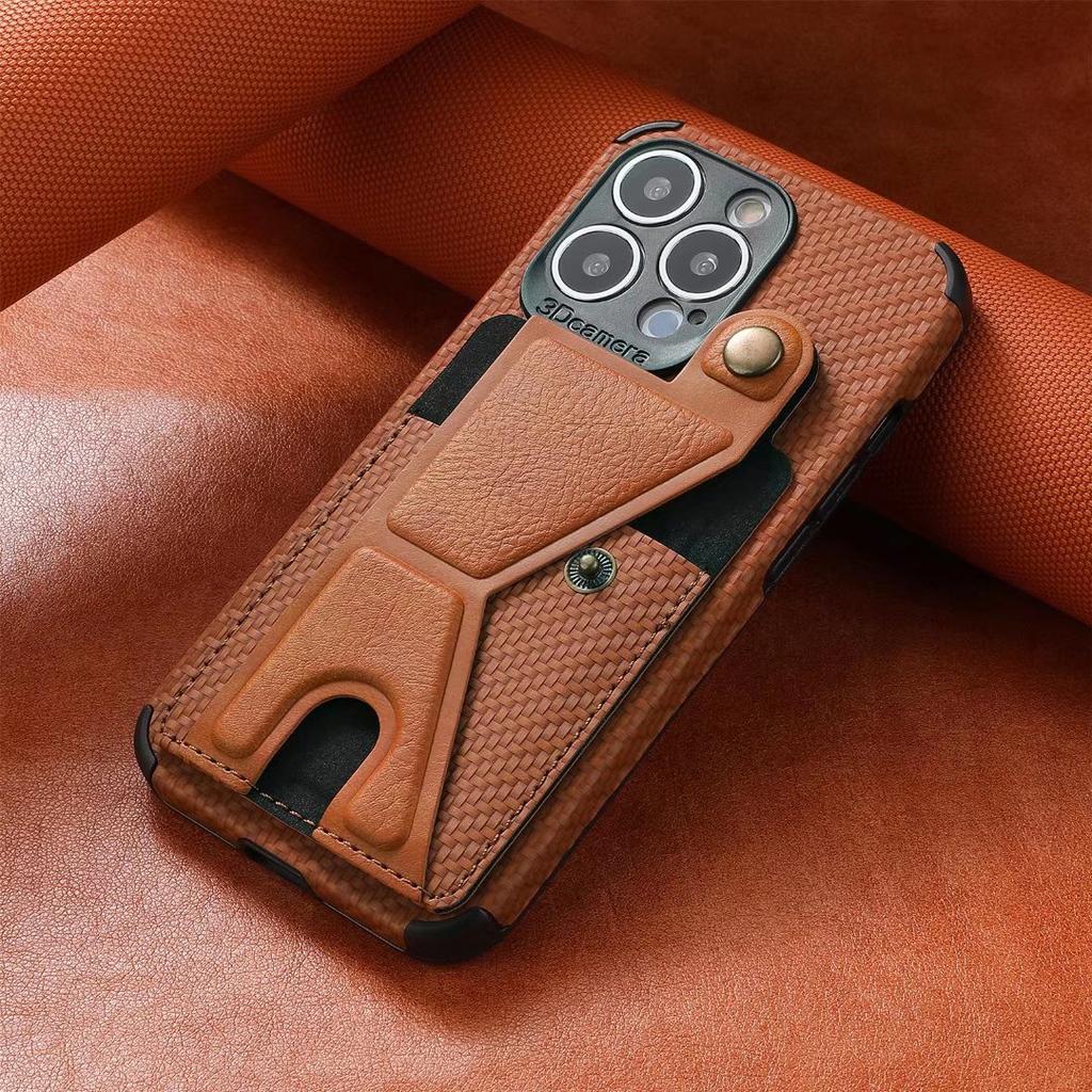 Foldable Card Slots Wallet Case for iPhone Samsung Xiaomi Huawei OPPO Google MOTOROLA VIVO Cloth Fiber Half-wrapped Kickstand Flip Cover