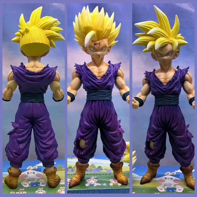 24 см Фигурка Аниме Dragon Ball Две Головы Сон Гохан Фигурка Действия Супер Сайян 2 Игра с Селлом Детская Игрушка Декорация Подарок Сон Гоку