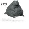 Stable Cat Figurine 3D Printed Fat Figurine, Modern Sitting Statue for Desk Accessory Decor, Animal Shape Collectible Ornament, Lovers Gift