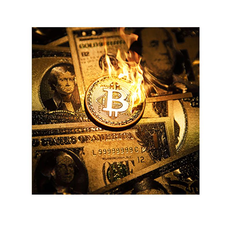 Финансовая коллекция Стоимость Биткоин Картина на стене Художественная печать на холсте Плакат Печать Картина Золотая прикроватная тумбочка Офис Декор