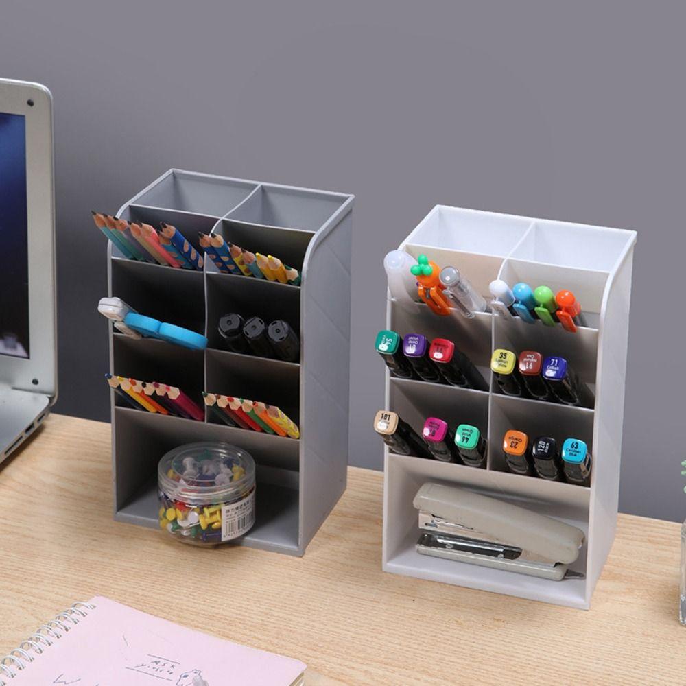 9/13 Grids Desktop Storage Box Oblique Insertion Cosmetics Storage Box Oblique Pen Holder  Home