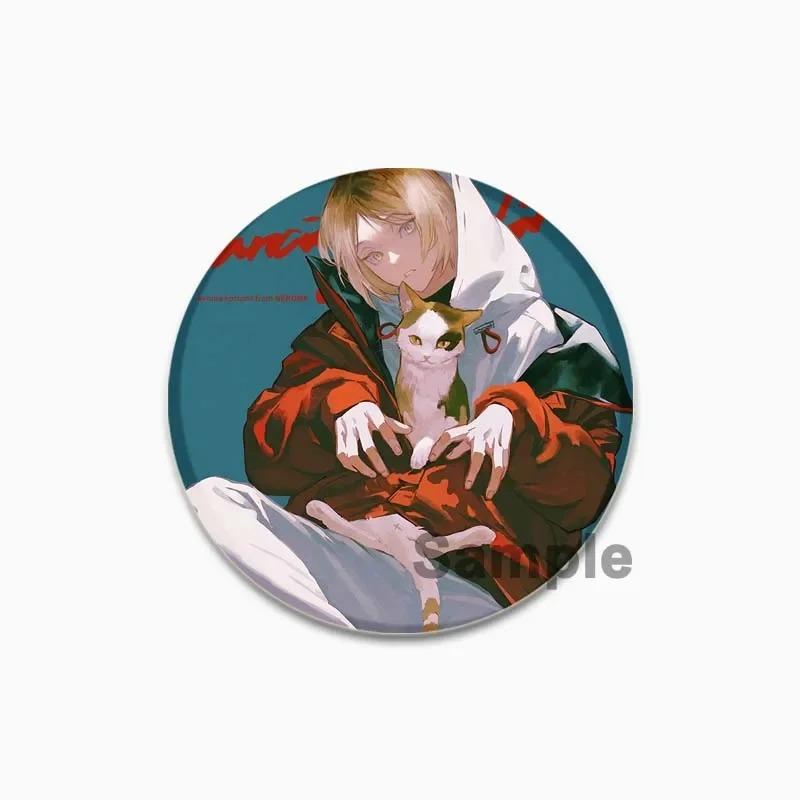 32/44/58 мм значок волейбола в стиле аниме, жесть ручной работы, круглая брошь, булавки для одежды, шляпа, рюкзак, аксессуары, ювелирные изделия