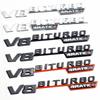 Pair 3d ABS V8 Biturbo 4matic Logo Letters Car Fender Trim Emblem Badge Sticker For C63S E63S GLC W213
