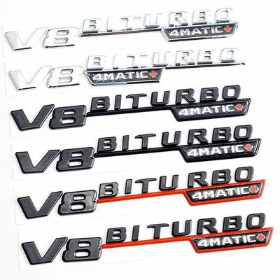 Пара 3D ABS V8 Biturbo 4matic Логотип Буквы Автомобильный Крыло Отделка Эмблема Значок Наклейка Для C63S E63S GLC W213