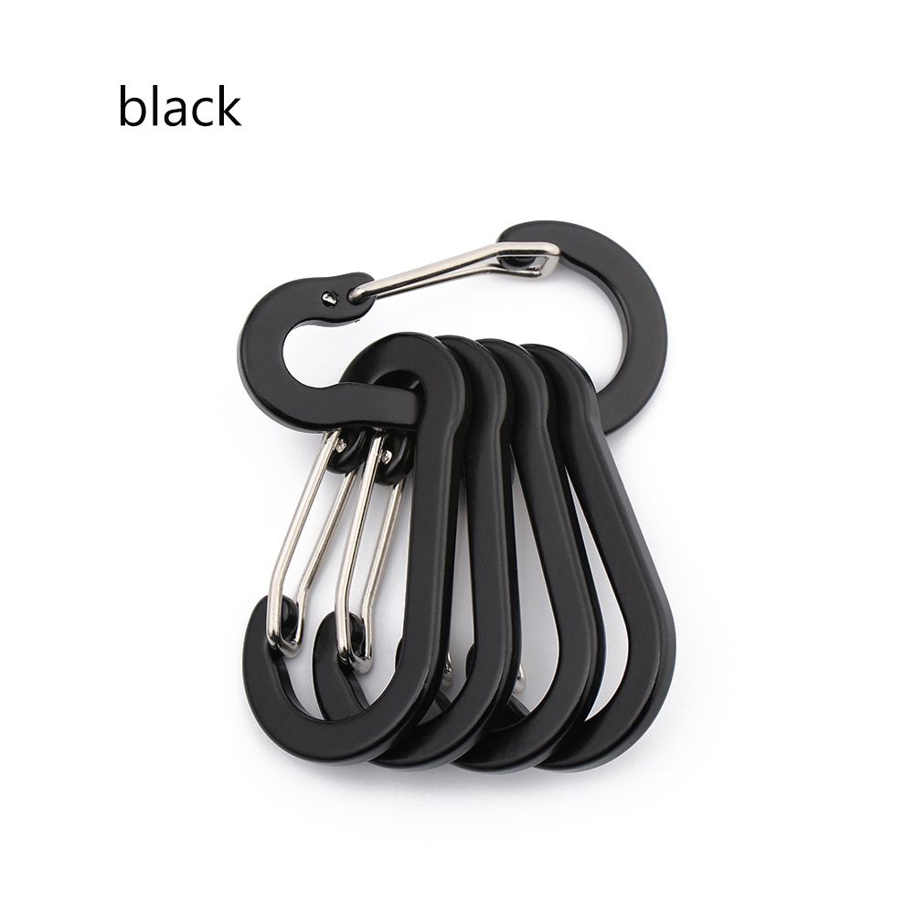 5pcs Multi-Use Outdoor Backpack Carabiner Keychain Snap Clip Lock Buckle Fishing Hook