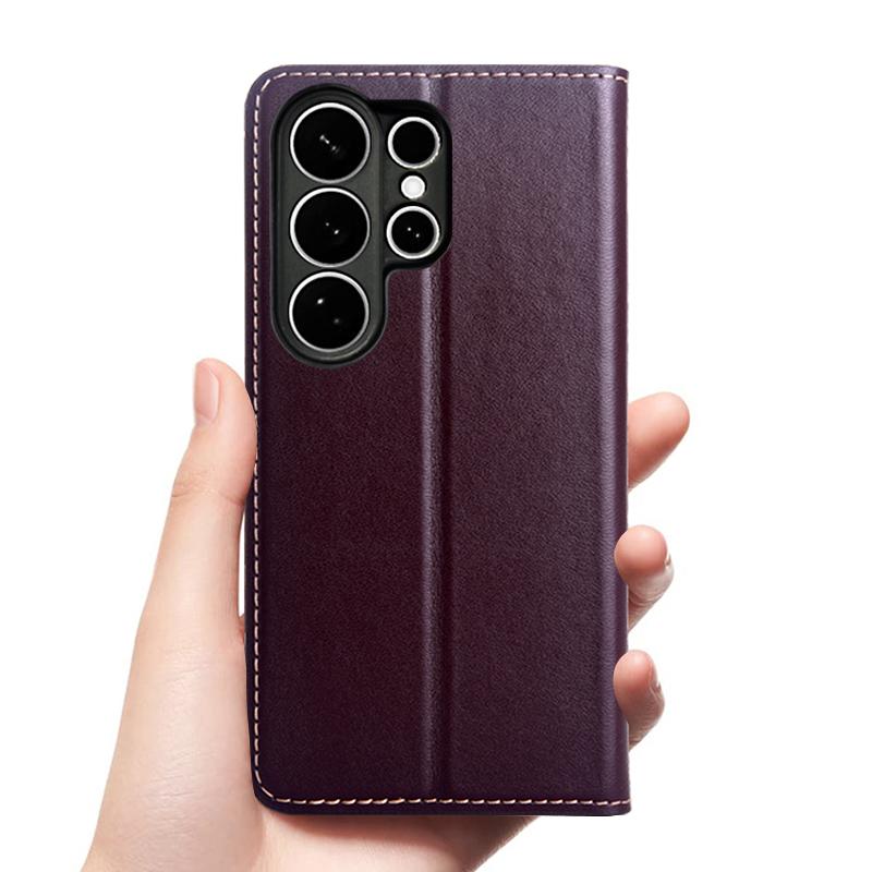 Для SAMSUNG Galaxy S26 S25 S24 S23 Ultra Plus FE Edge 5G Чехол-книжка Магнитная обложка с текстурой Наппа Натуральная кожа Коровья кожа Чехлы