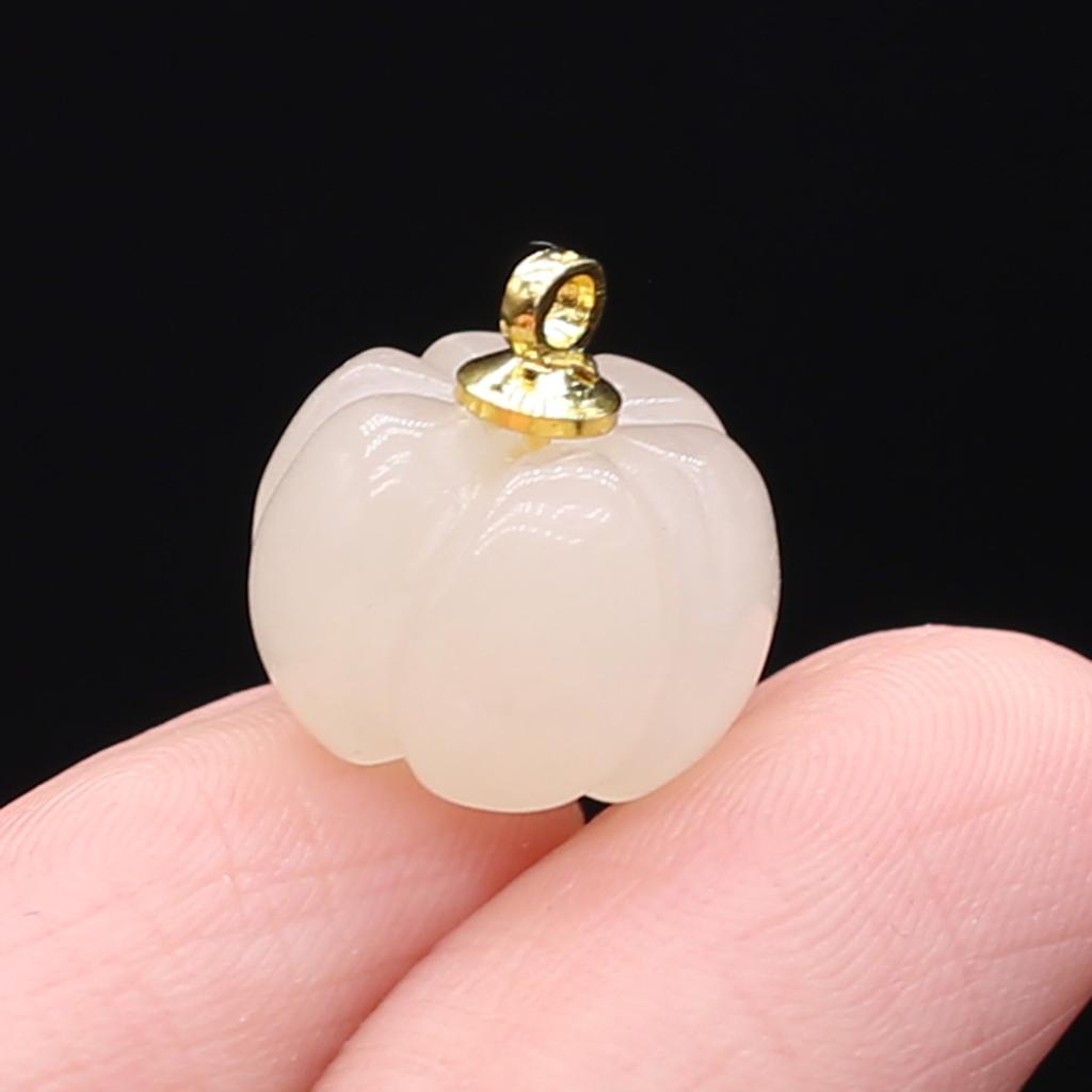 1 шт., подвеска из натурального камня в форме тыквы, кристалл розового кварца, агат, подвески для изготовления ювелирных изделий, аксессуары для ожерелья «сделай сам», 13 × 13 мм