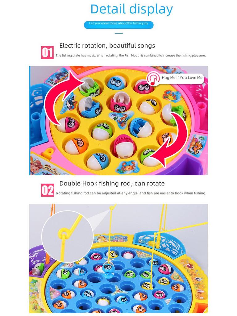 Multifunctional Musical Magnetic Fishing Toy for Kids - Rotating Electric Early Learning Game
