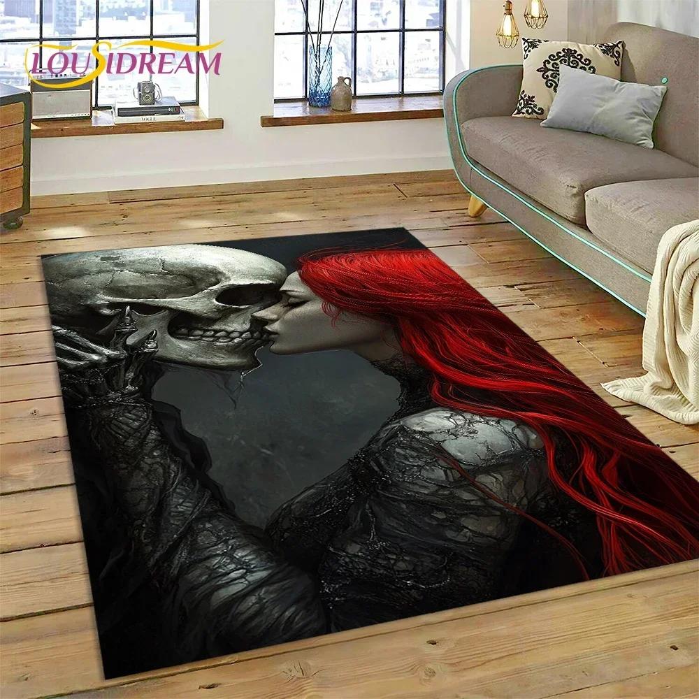 Готический ковер в стиле хоррор с изображением черепа, призрака, духа, 27 см, для спальни, гостиной, дома, украшения дивана, детского декора, напольного коврика.