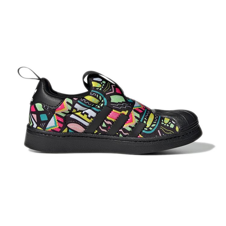 Adidas Originals SUPERSTAR 360 Comfortable Abrasion Resistant Low top Skateboard Shoes Black Yellow Kids' EE8386