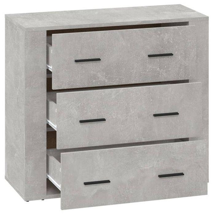 816580 vidaXL Buffet Gris béton 80x33x70 cm Bois d'ingénierie