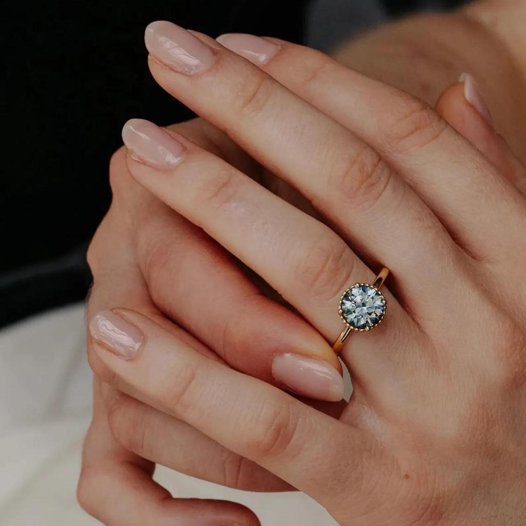 Teal Blue Sapphire Ring: Yellow Gold Plated Minimalist 925 Sterling Silver Band: Art Deco Solitaire Bridal Wedding Jewelry Gift