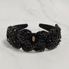 Повязка для волос LALA с вышивкой бисером - Черная