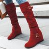 Wedge Knee High Boots Women Winter Shoes Wedges Heels High Boot Fashion Black Brown Long Party Shoes Female Footwear Large Size