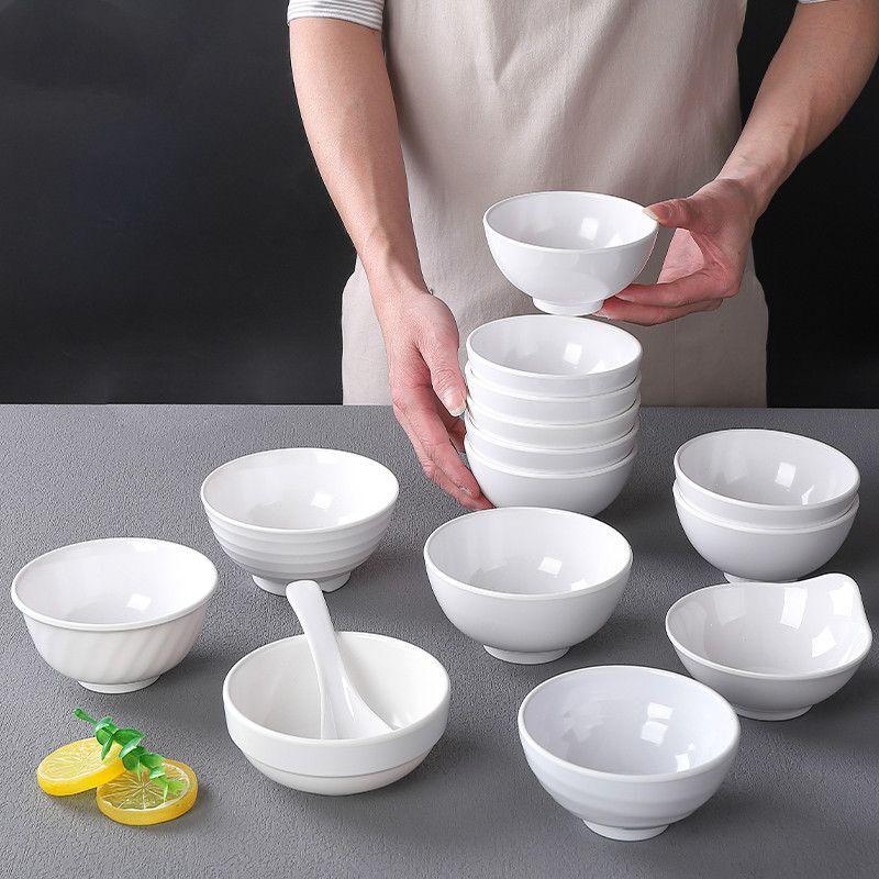 White Melamine 4.5-inch Soup & Rice Bowls (10-Pack)