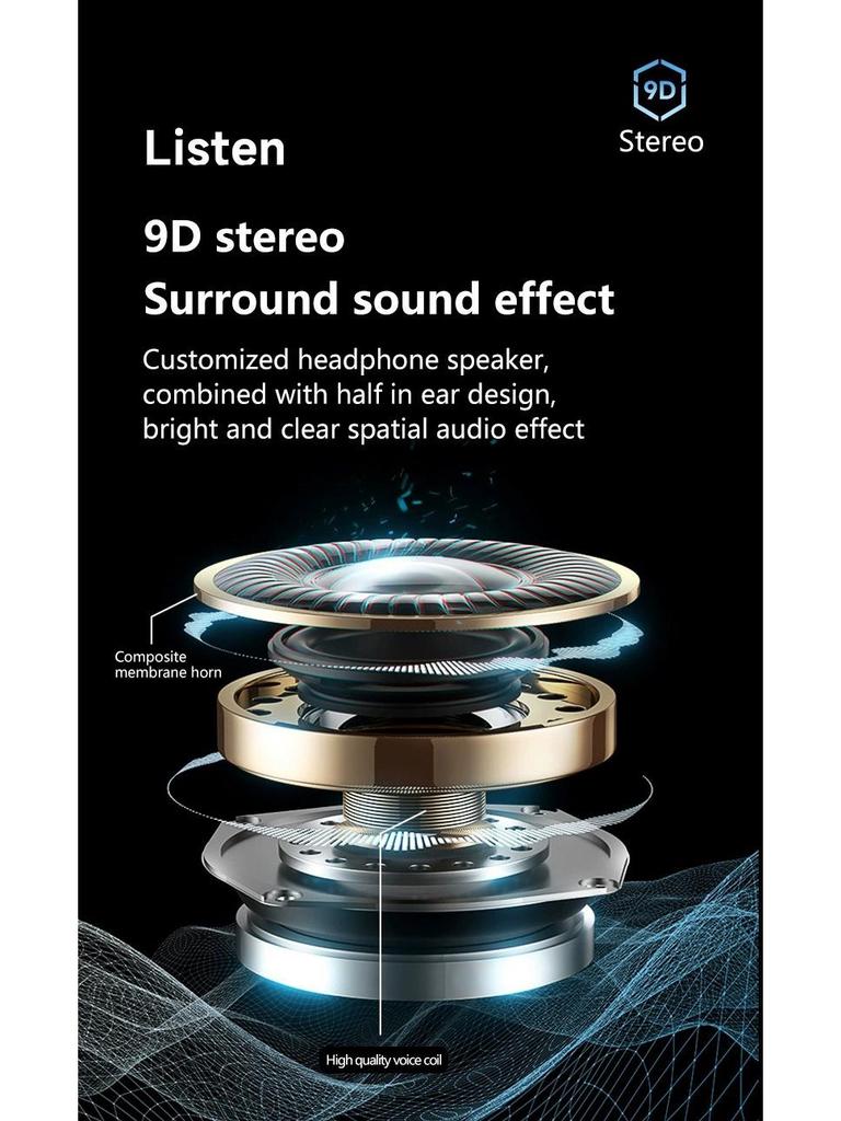 Беспроводная Bluetooth спортивная гарнитура-крючок A520: Сверхдлительное время работы от аккумулятора, Водонепроницаемый, Стерео, Открытая конструкция.