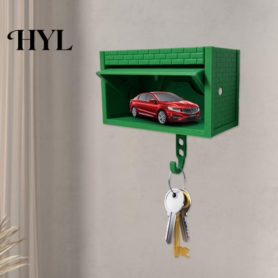 No Drill Installation Key Hook Car Garage Holder with Opening Door Adhesive Home Decor Clip Wall-Mounted Organizer Dual-purpose Decorative for Office