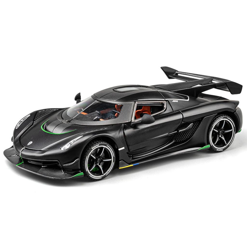 Koenigsegg Scale Alloy Diecast Car Sports Car Toy Toy and Gift 1/24 Pull-Back Model, Model, Car, Kids' Car, Boys' Girls' (Black)