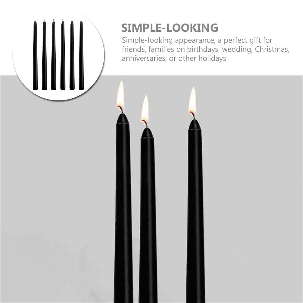 2 шт. Ароматические свечи для домашнего декора с хлопковым фитилем, восковые конусные светодиодные чайные свечи черного цвета