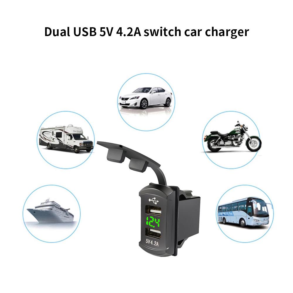 4.2A Dual USB Автомобильное зарядное устройство 12-24 В вольтметр светодиодный автомобильные аксессуары адаптер питания для Toyota быстрая зарядка для мобильного телефона