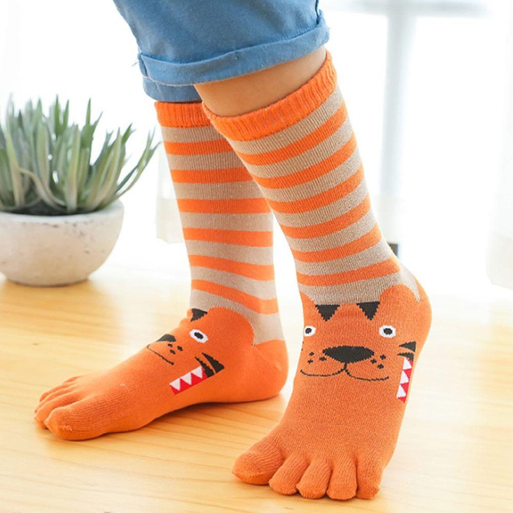 Sweat-absorbing Five-finger Socks Children's Cotton Socks Comfortable Long Tube Socks