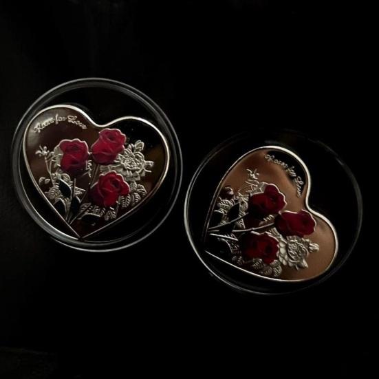 Памятная монета Lucky Love, креативная форма, двусторонний дизайн, романтические элементы, украшение для монеты на День святого Валентина
