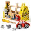 Boite à outils en bois jouet d'imitation à partir de 3 ans - jaune