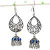 Natural Indian Look Jhumki Gemstone 925 Sterling Silver Earring 2.84" I6I05
