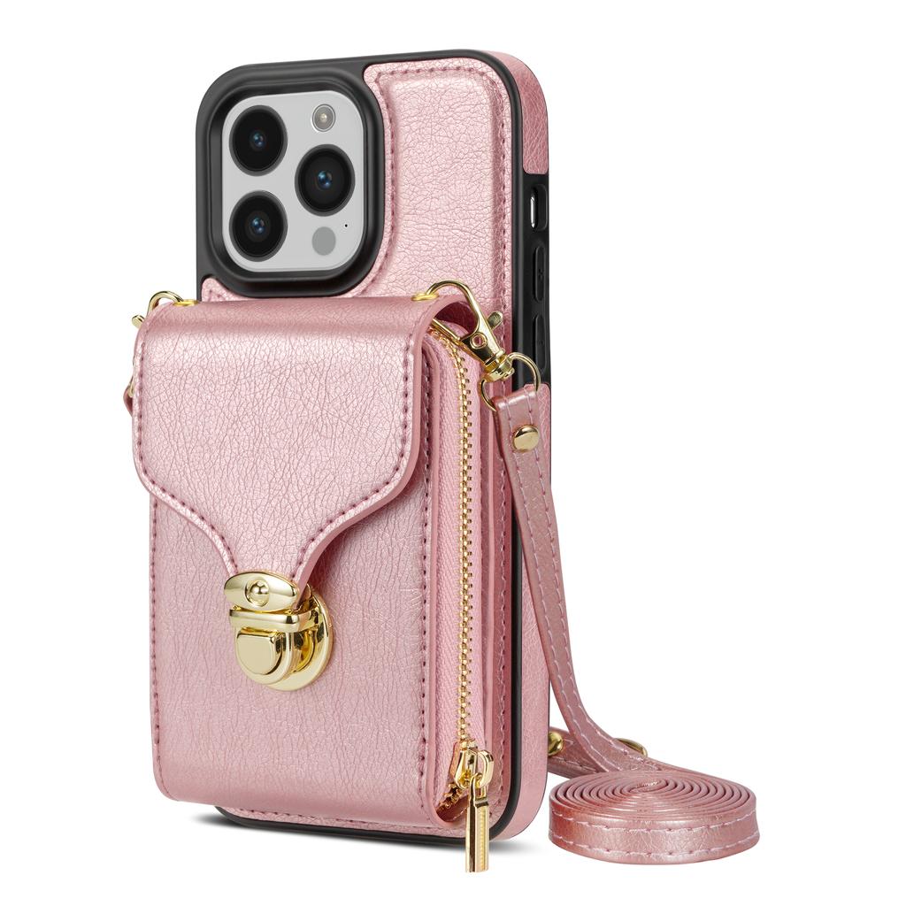 Кожаный кошелек через плечо, вертикальная сумка для карт, чехол для Iphone 14 13 12 Mini 11 Pro X Xs Max Xr 8 7 Plus Se 2020, чехол для кошелька на молнии