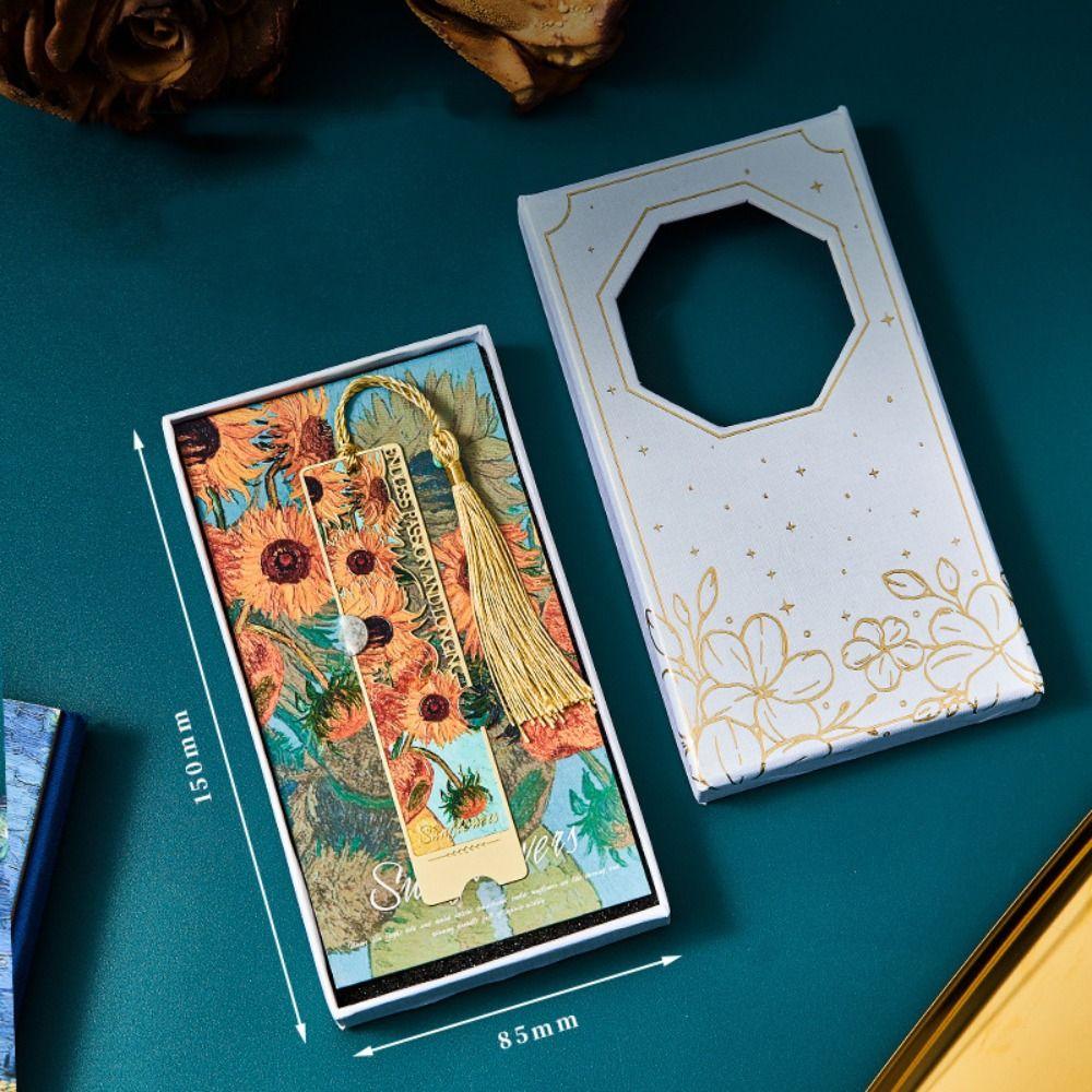 Painting Flower Metal Bookmark Hollow Literary Flower Pagination Mark  Student Gift