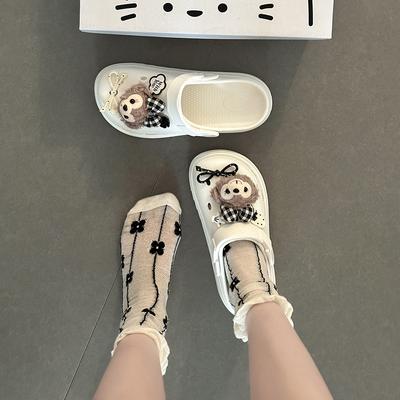 Пещерная обувь женская милая милая милая новая летняя высокая ценность дышащая сумка голова шлепанцы на толстой подошве шлепанцы