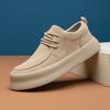 2025 прямая поставка мужская обувь осень новая флип мех повседневная обувь на платформе дышащая трендовая шнуровка низкий верх