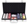 Goplus 300 Numbered Poker Casino Chip Set with Playing and Casino Game Set Chips, Cards, Dealer, Dice, (Silver Case)
