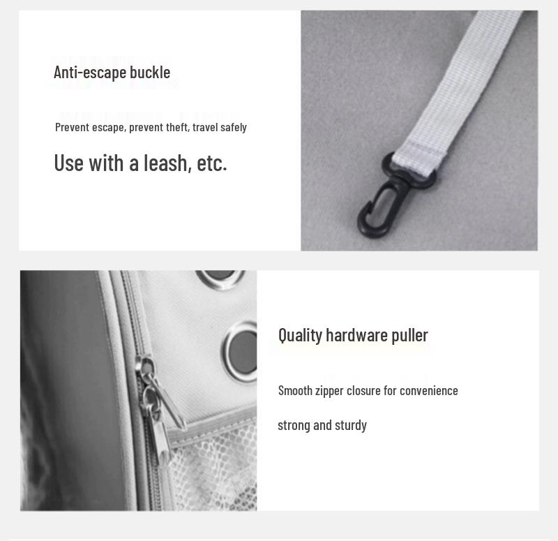 Pet Space Capsule Backpack: Large Capacity, Breathable Cat & Small Dog Carrier with Front Chest and Double Shoulder Straps.