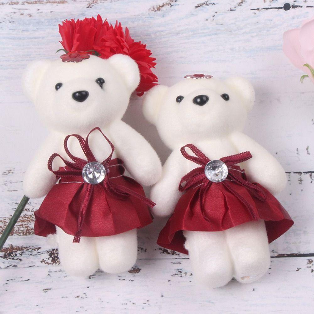 10 шт./набор Милая кукла-медведь Мультяшные плюшевые игрушки Новые аксессуары для букета с медведем