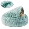 Soft Plush Dog Beds with Cover Round Cat Bed for Small,Middle and Large Dogs House Bed Cat's House for Dogs 2 In 1 Sleeping Nest