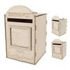 DIY Wooden Wedding Mailbox Post Box with Lock Key for Reception Wedding Anniversary Party Decoration