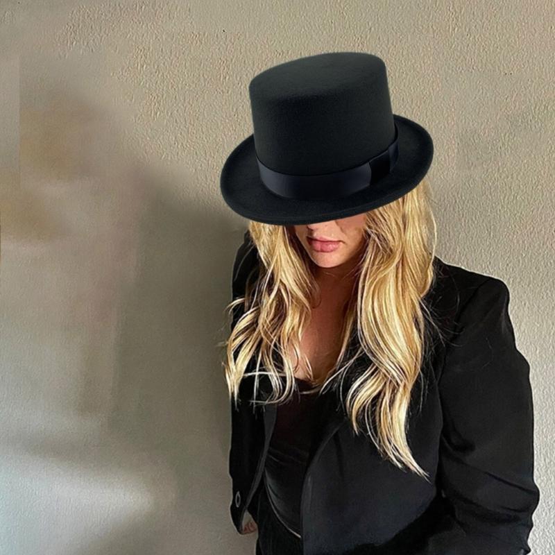 British Style Adult/Teens Derby Hat Prom Carnivals Party Costume Felt Magician Hat for Carnivals Show Rave Party