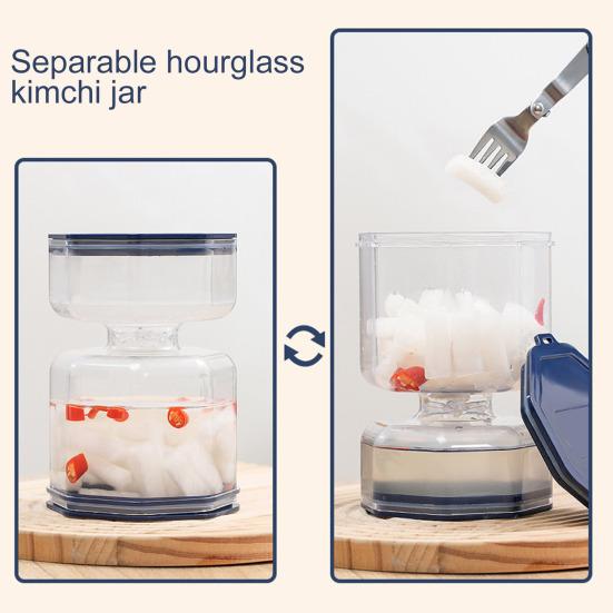 Банка для солений в виде песочных часов, разделитель сока для солений, пищевой, без содержания бисфенола А, герметичный органайзер для солений, сито для хранения солений