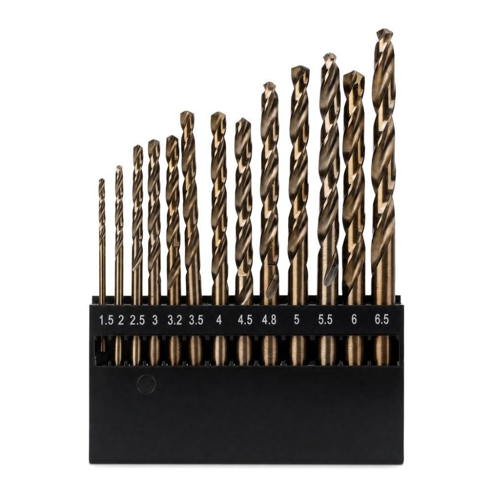 13pcs Straight Shank Twist Drill Bit Set High Speed Steel HSS Drilling Tool  For Stainless Steel