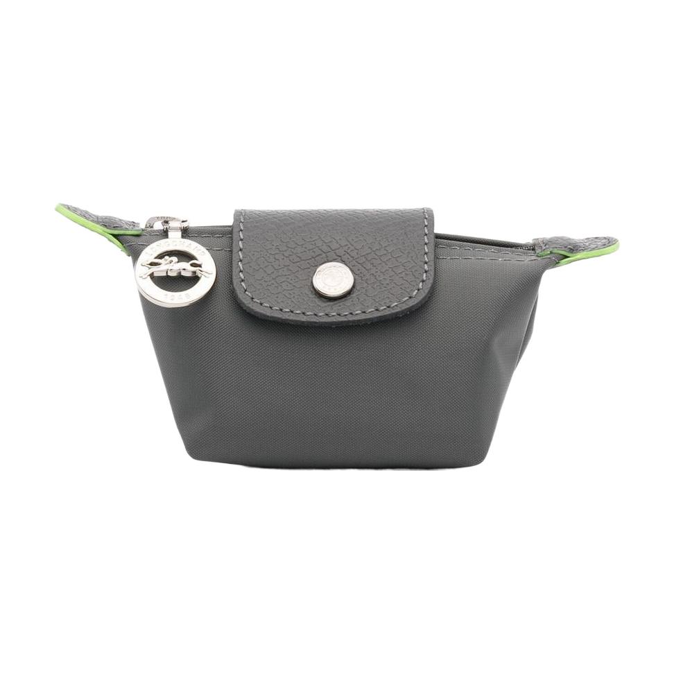 New LONGCHAMP Le Pliage Green Canvas With Leather Trim Dumpling Bag Canvas Bag Coin Purse Women's Gray 30016919P66
